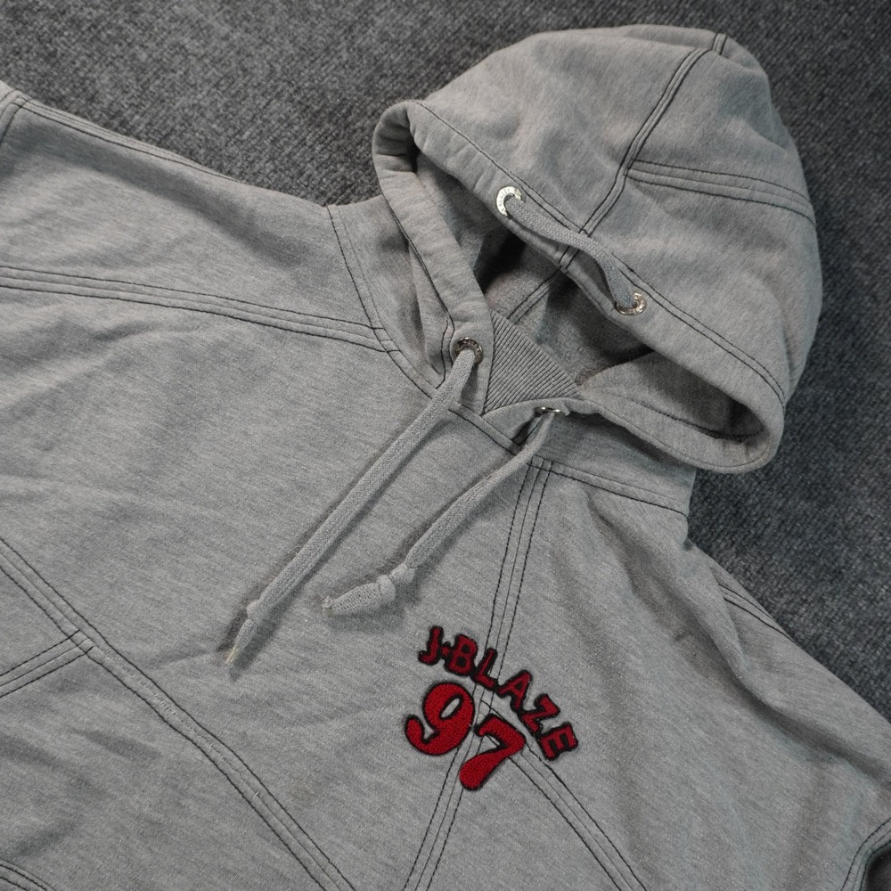 Johnny Blaze Hoodie Mens XXL Gray J-Blaze 97 Embroidered Vintage Streetwear